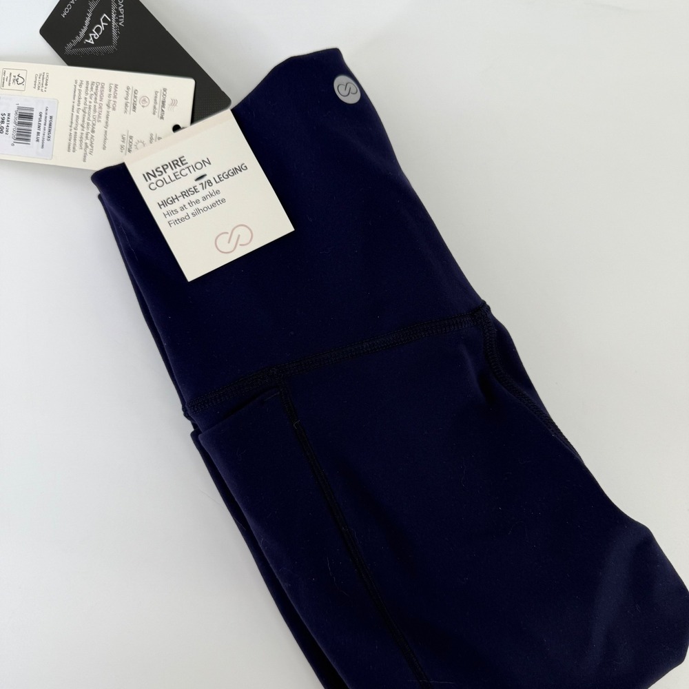 Calia Inspire Collection High Rise 7/8 Legging Opulent Blue Pockets Fitted‎ XS